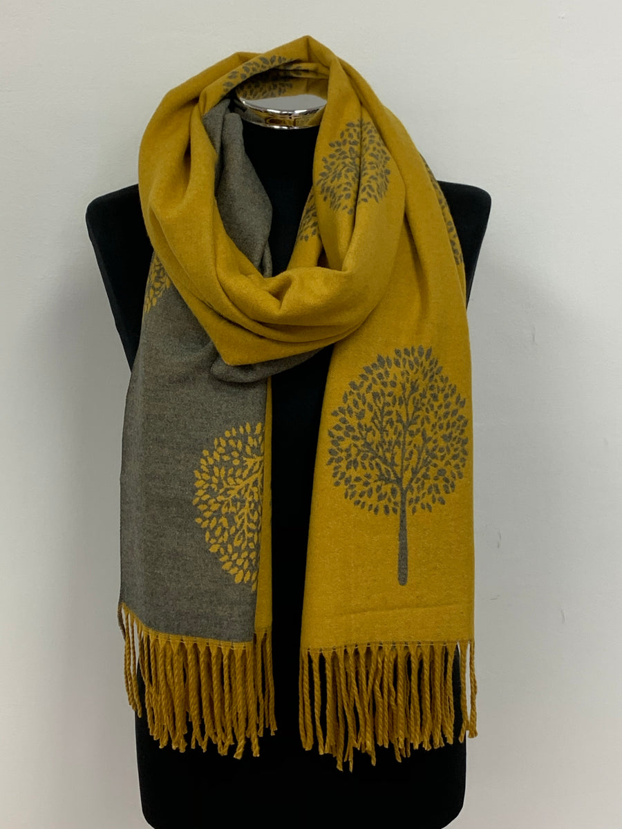Black and Brown Reversible Mulberry Tree Scarf / Wrap , Cashmere