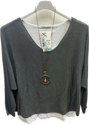 Double Layer Lightweight Knit Top Set (10-18)