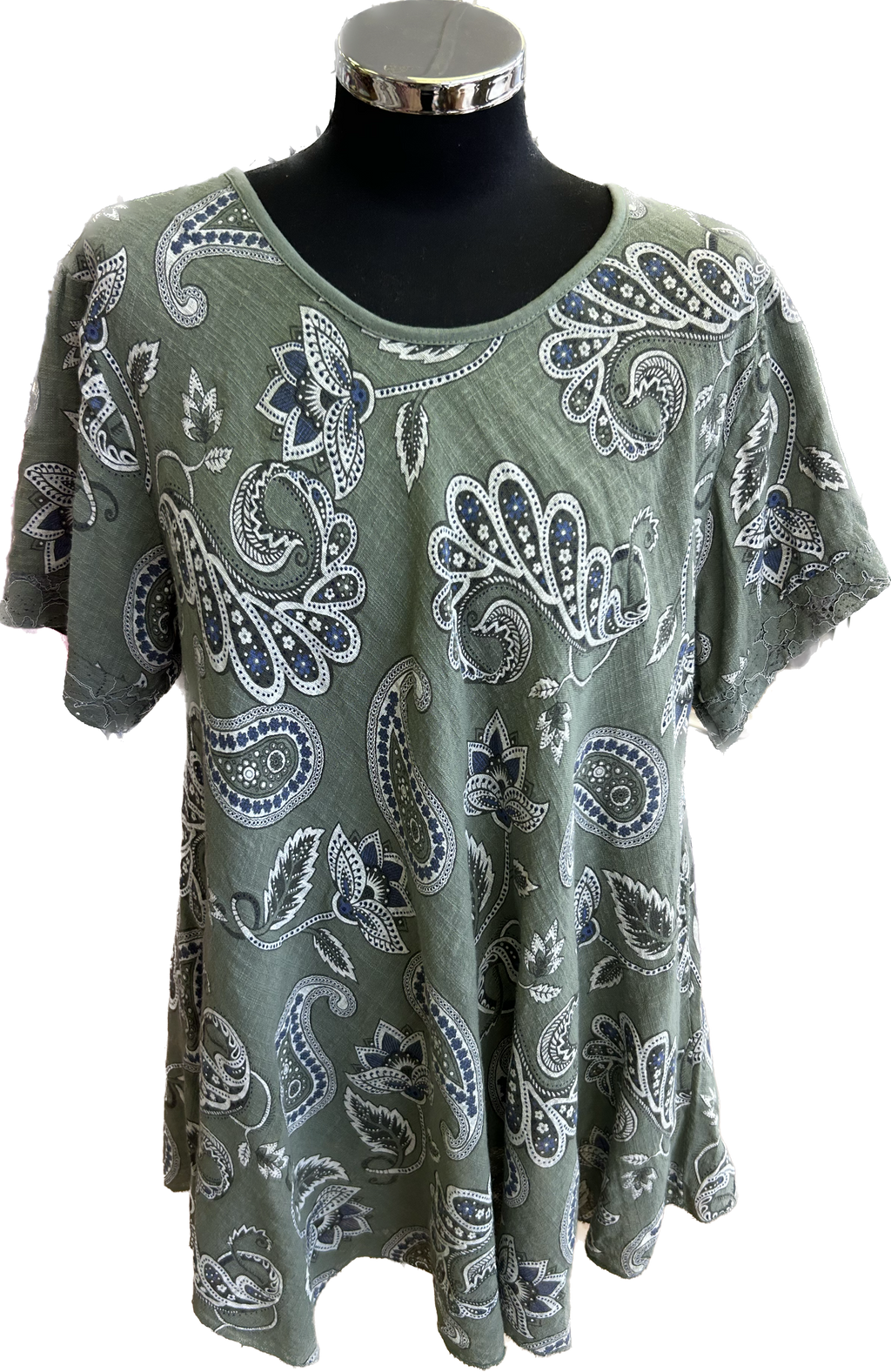 Paisley Print Longline Detail Top (12-18)