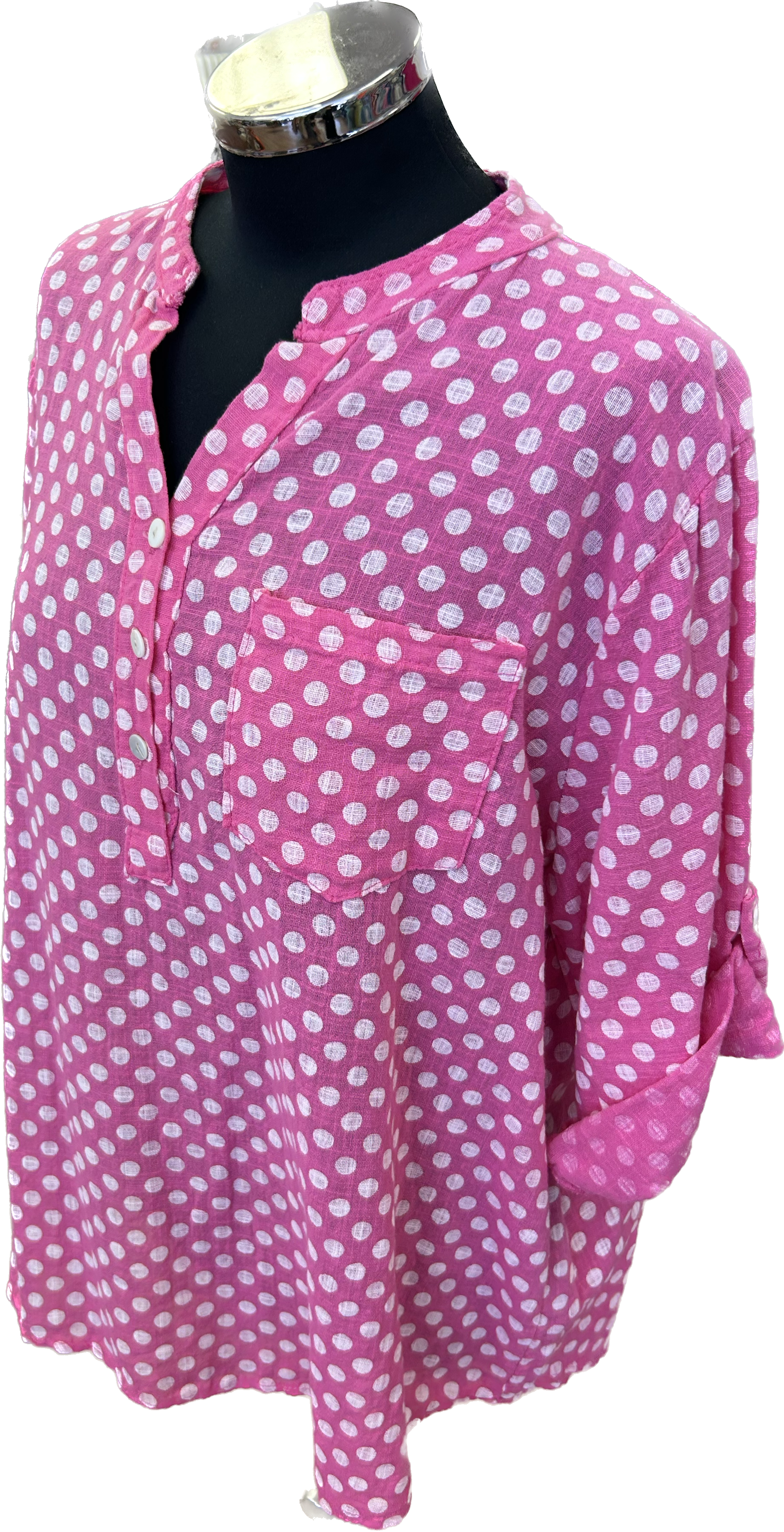 Pink Spotty Cotton Shirt (12-18)