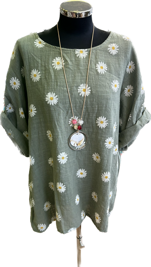 Daisy Print Cotton Top (12-18)