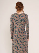 Twist Front Trailing Floral Jersey Dress