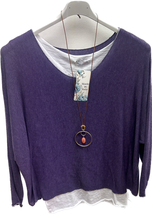 Double Layer Lightweight Knit Top Set (10-18)