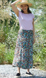 Frome Skirt - Black Wild Flower Print