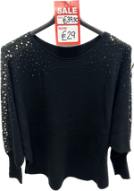 Black Diamante Arm Detail Jumper (10-16)