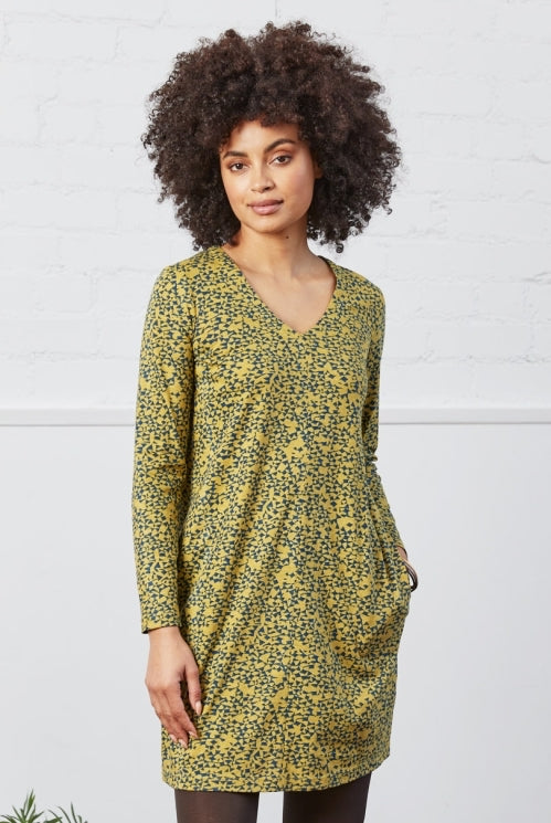 jersey tunic dress uk Cotton Jersey Tunic Pocket Dress in Green