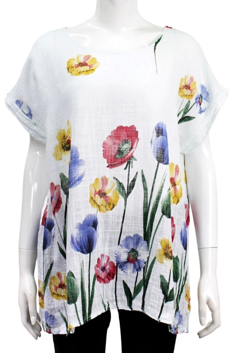 Flower Garden Print Top