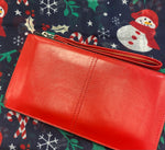 Red Bracelet Purse with Festive Snowman Scarf