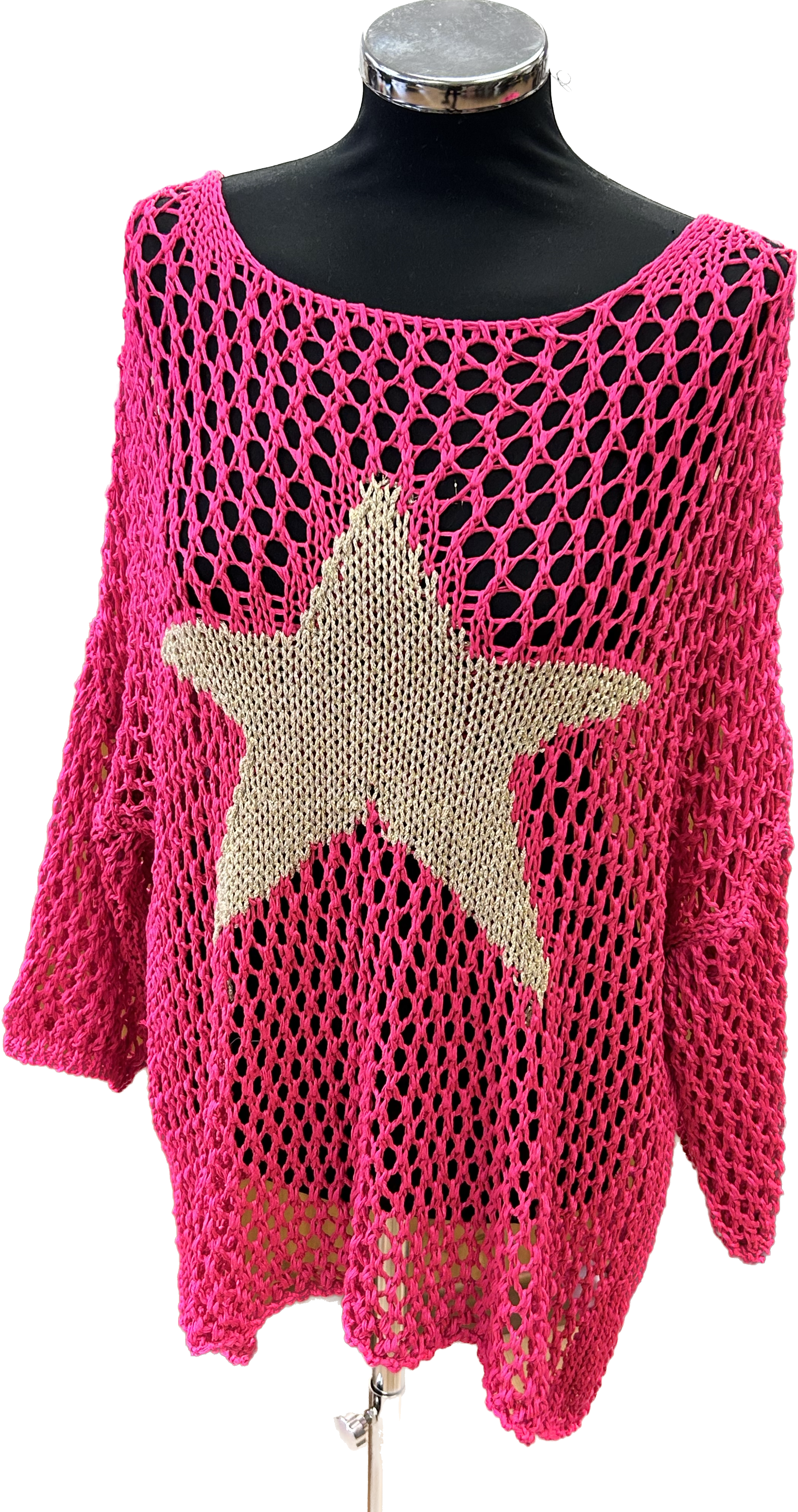 Neon Loose Knit Star Layering Top