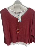 Double Layer Lightweight Knit Top Set (10-18)