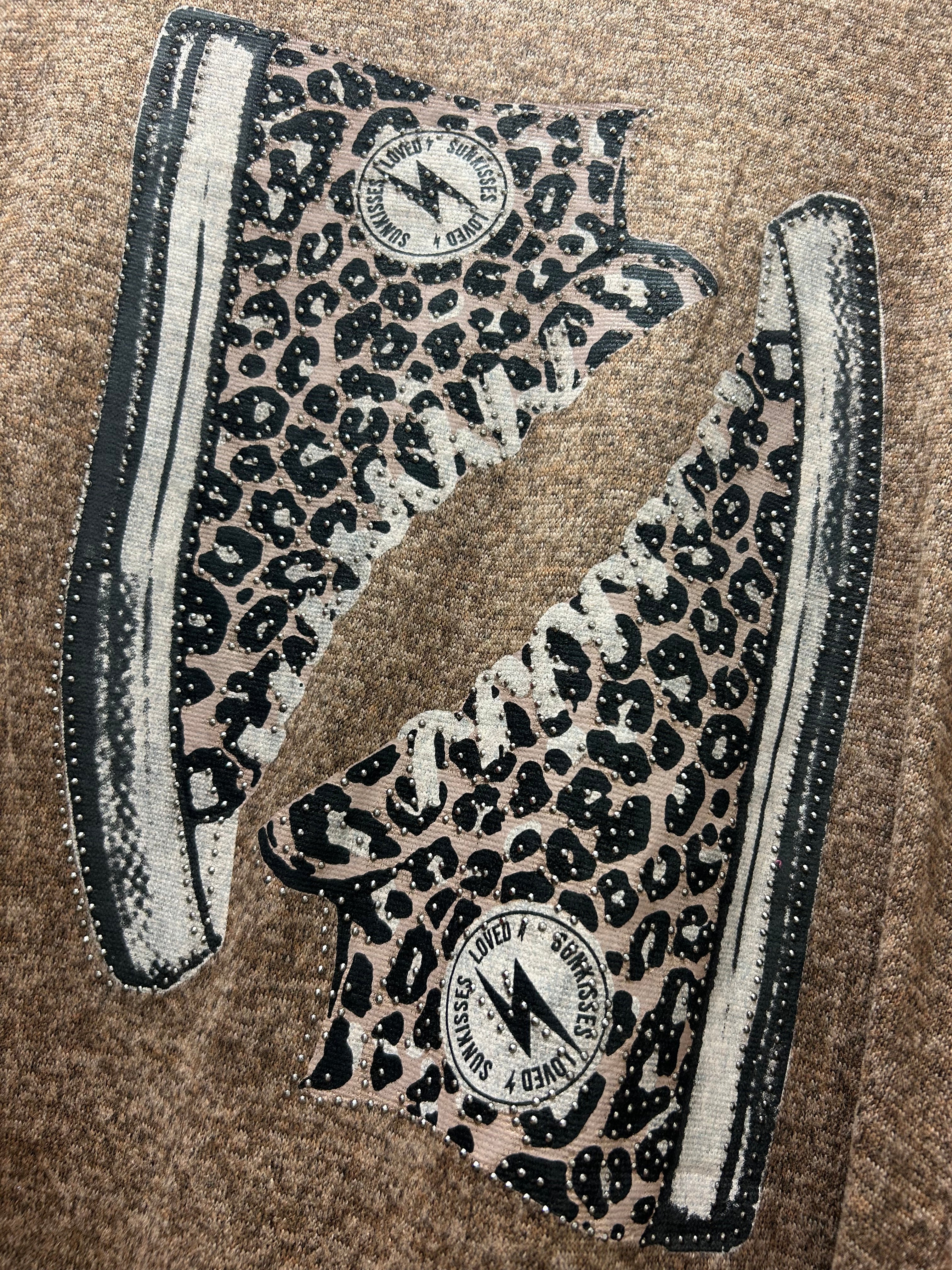 Diamante Animal Print Sneaker Style Sweatshirt (14-22)