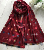 Star Print Reversible Winter Scarf