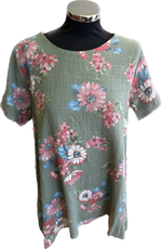 Lightweight Cotton Floral Longline Tunic Top (12- 16)