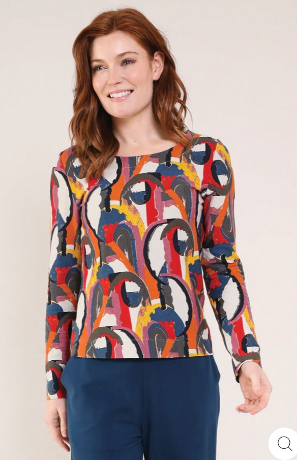 Deco Print Organic Cotton Long Sleeve Top