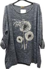 Diamanté Dandelion Sweatshirt Top (14-22)