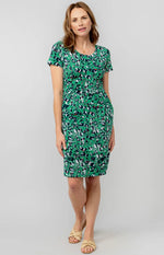 Green Uplands Cotton Jersey Dress - Prairie Print