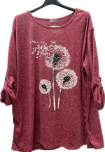 Diamanté Dandelion Sweatshirt Top (14-22)