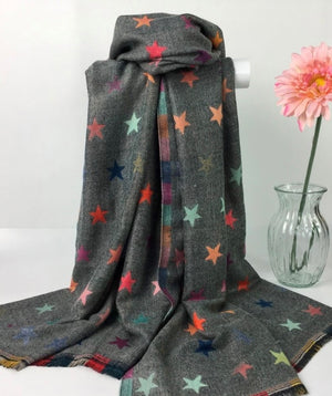 Star Print Reversible Winter Scarf