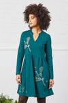 Embroidered Organic Cotton Tunic Dress - Fern