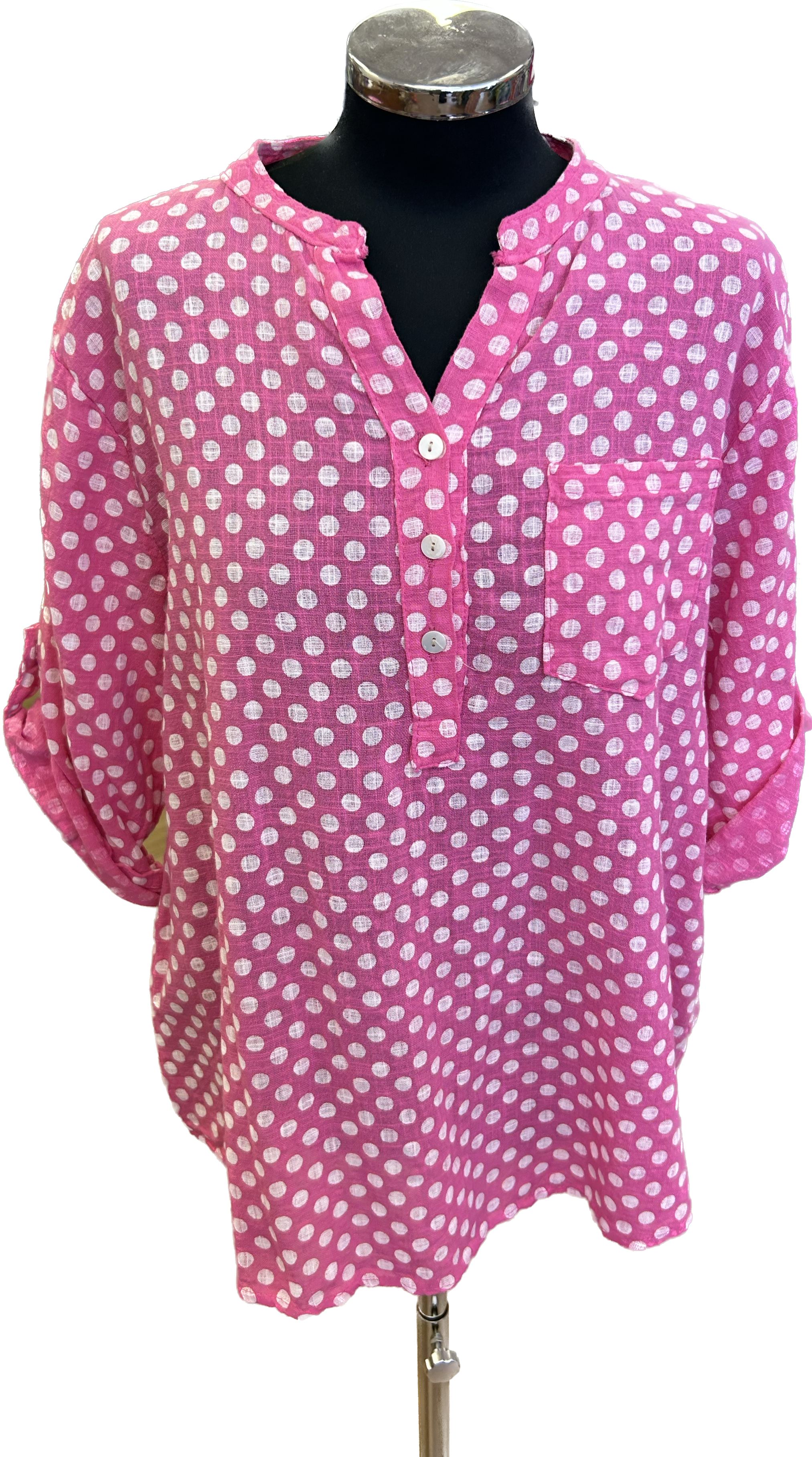 Pink Spotty Cotton Shirt (12-18)