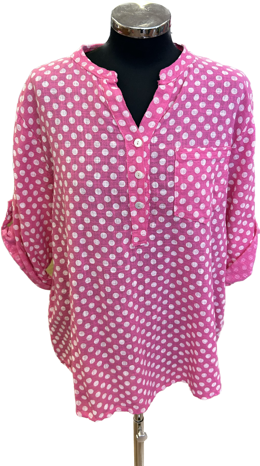 Pink Spotty Cotton Shirt (12-18)