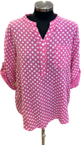 Pink Spotty Cotton Shirt (12-18)
