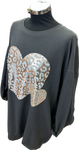 Plus Size Grey Shimmer Heart Sweatshirt (14-20)