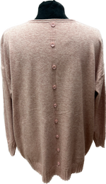 Dusky Pink Heart Soft Knit Jumper with Button Detail (10-16)