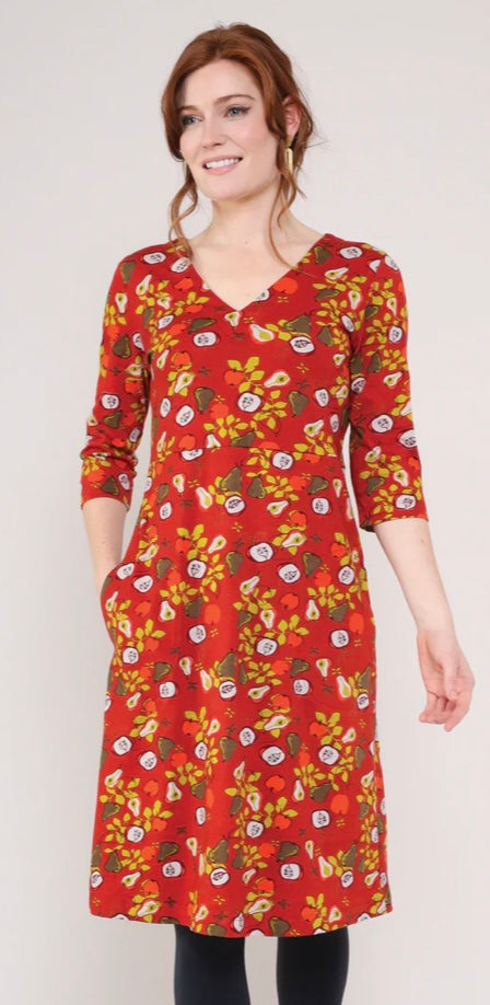 Autumn Fayre Cotton Jersey V Neck Dress