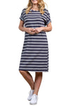 Castaway Dress - Navy / Ecru Basic Stripe