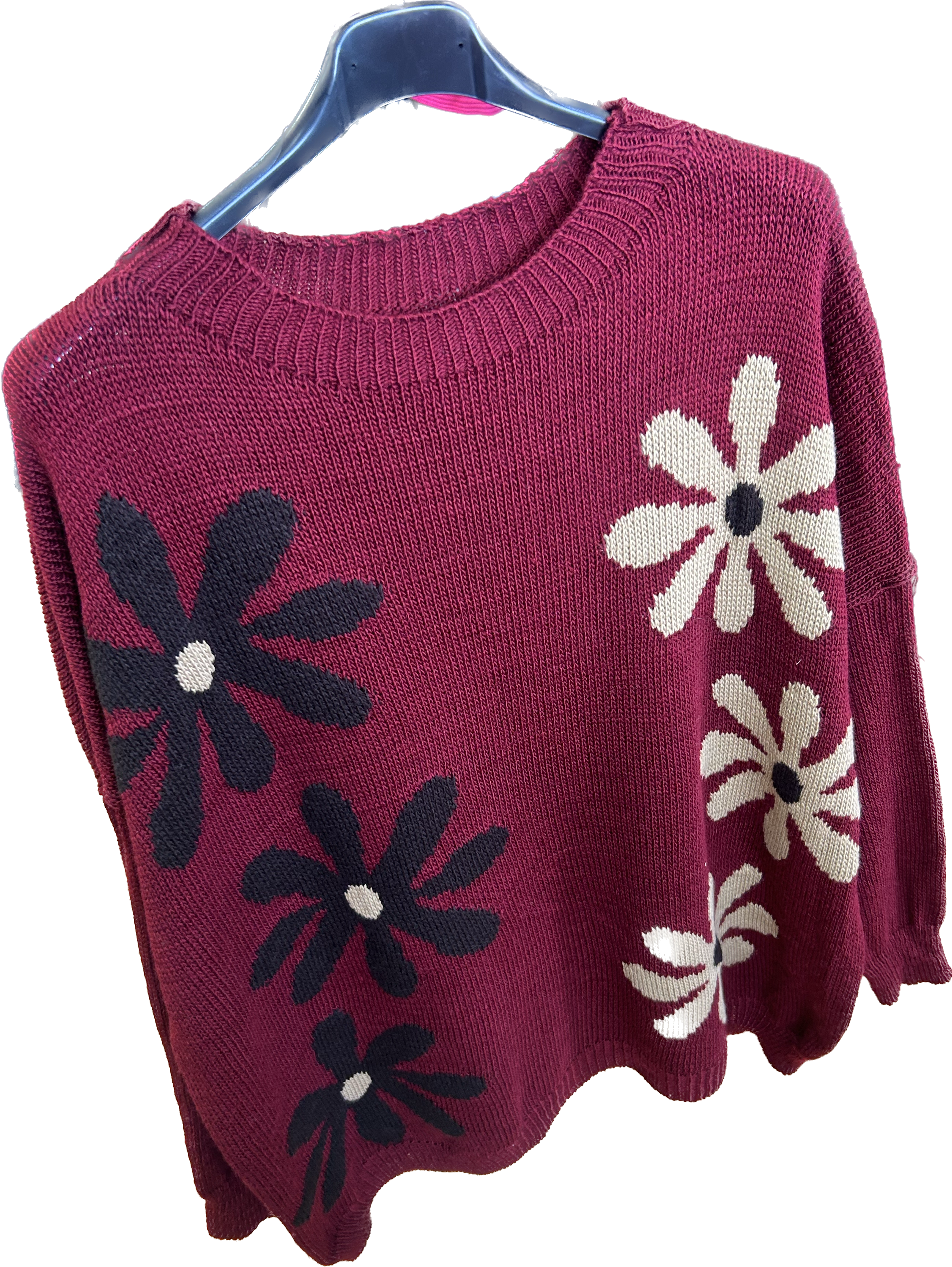 Plus Size Flower Knit Relaxed Fit Jumper (14-22)