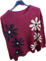 Plus Size Flower Knit Relaxed Fit Jumper (14-22)