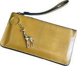 Mustard Bracelet Purse with Giraffe Keyring Bag Charm Gift Set