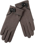 Bow Detail Cosy Lined Winter Warm Fashion Gloves