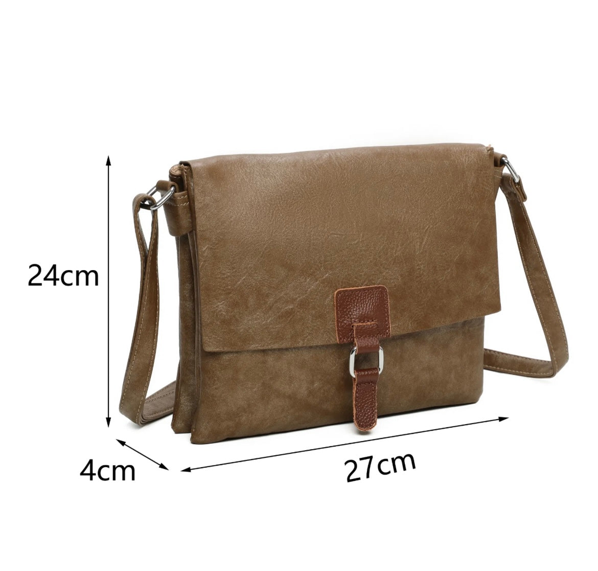 Double Compartment Classic Crossbody Satchel Bag