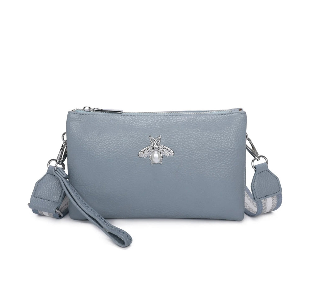 Bee Detail Mini Crossbody Wristlet Bag with Funky Strap