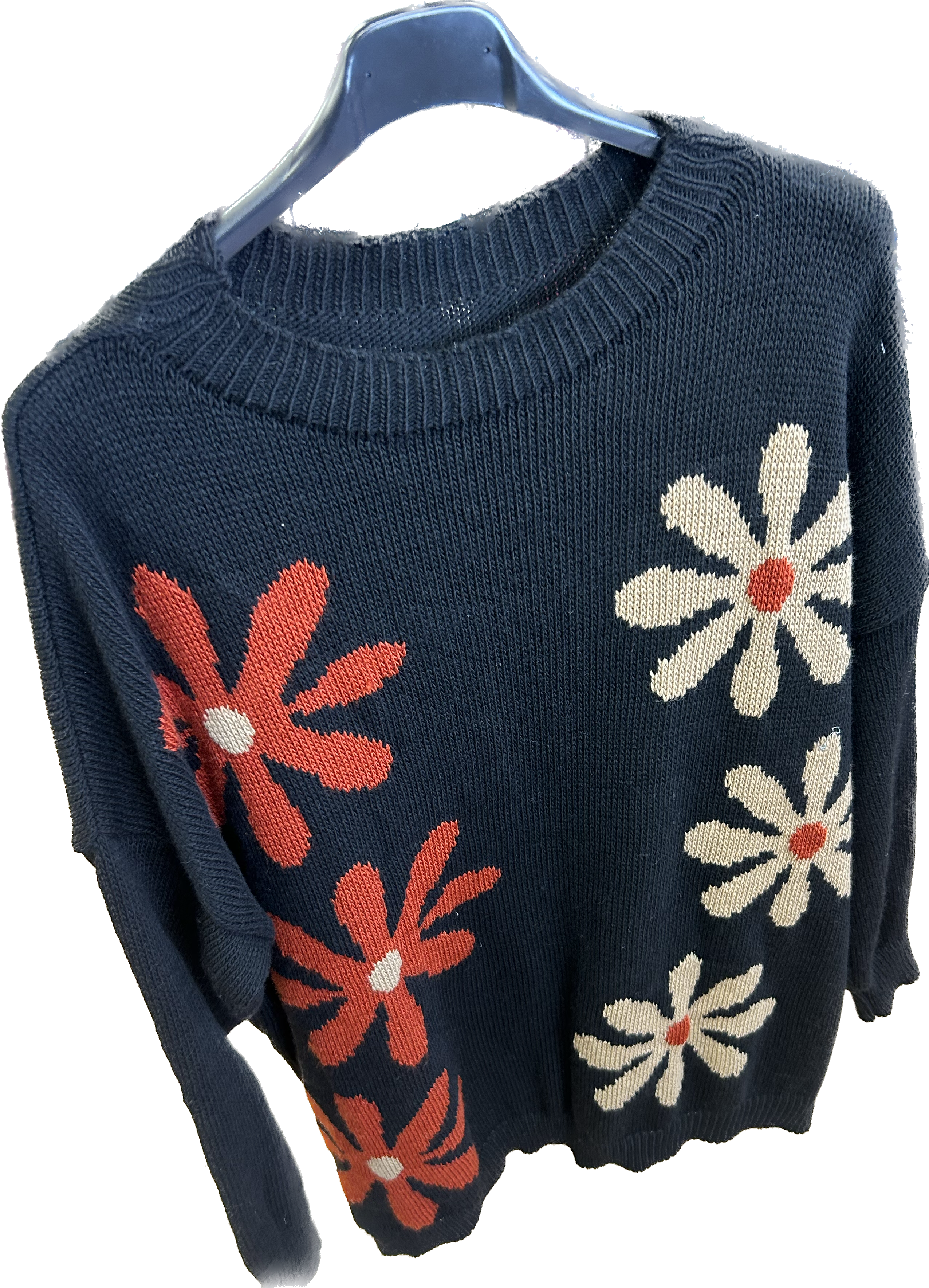 Plus Size Flower Knit Relaxed Fit Jumper (14-22)
