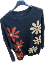 Plus Size Flower Knit Relaxed Fit Jumper (14-22)
