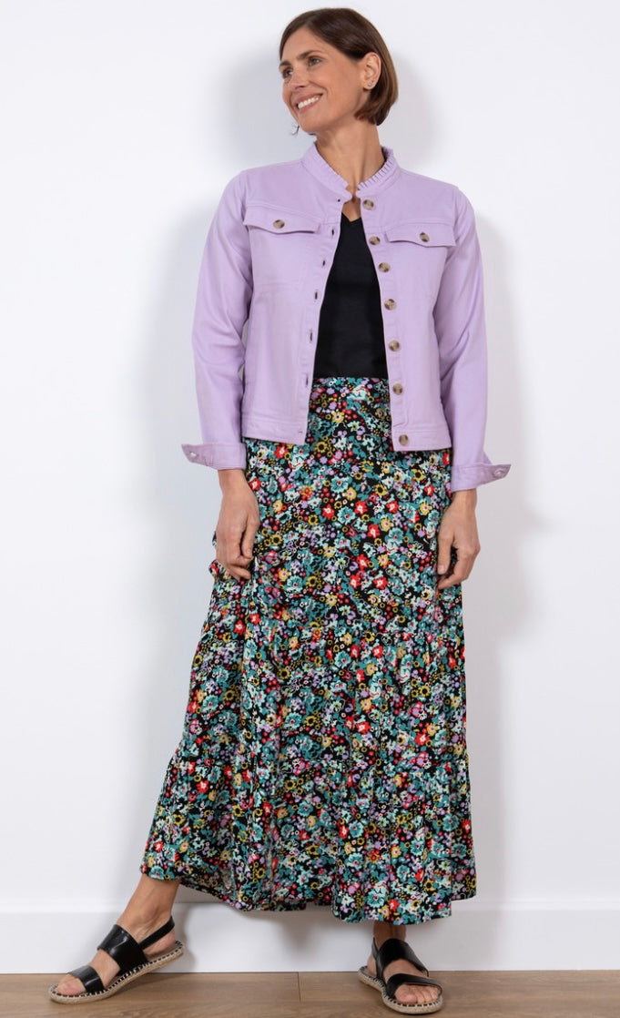 Frome Skirt - Black Wild Flower Print