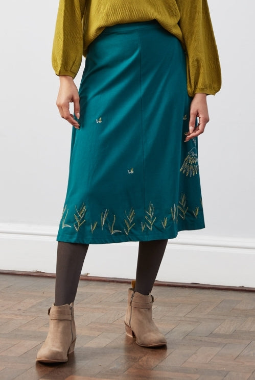Embroidered Jersey Skirt