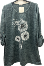 Diamanté Dandelion Sweatshirt Top (14-22)