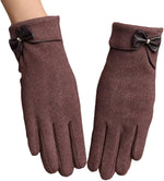 Bow Detail Cosy Lined Winter Warm Fashion Gloves