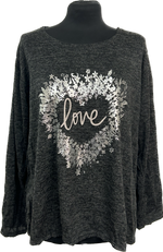 Set of 2 Love Heart Foil Sweatshirt Tops (10-16)