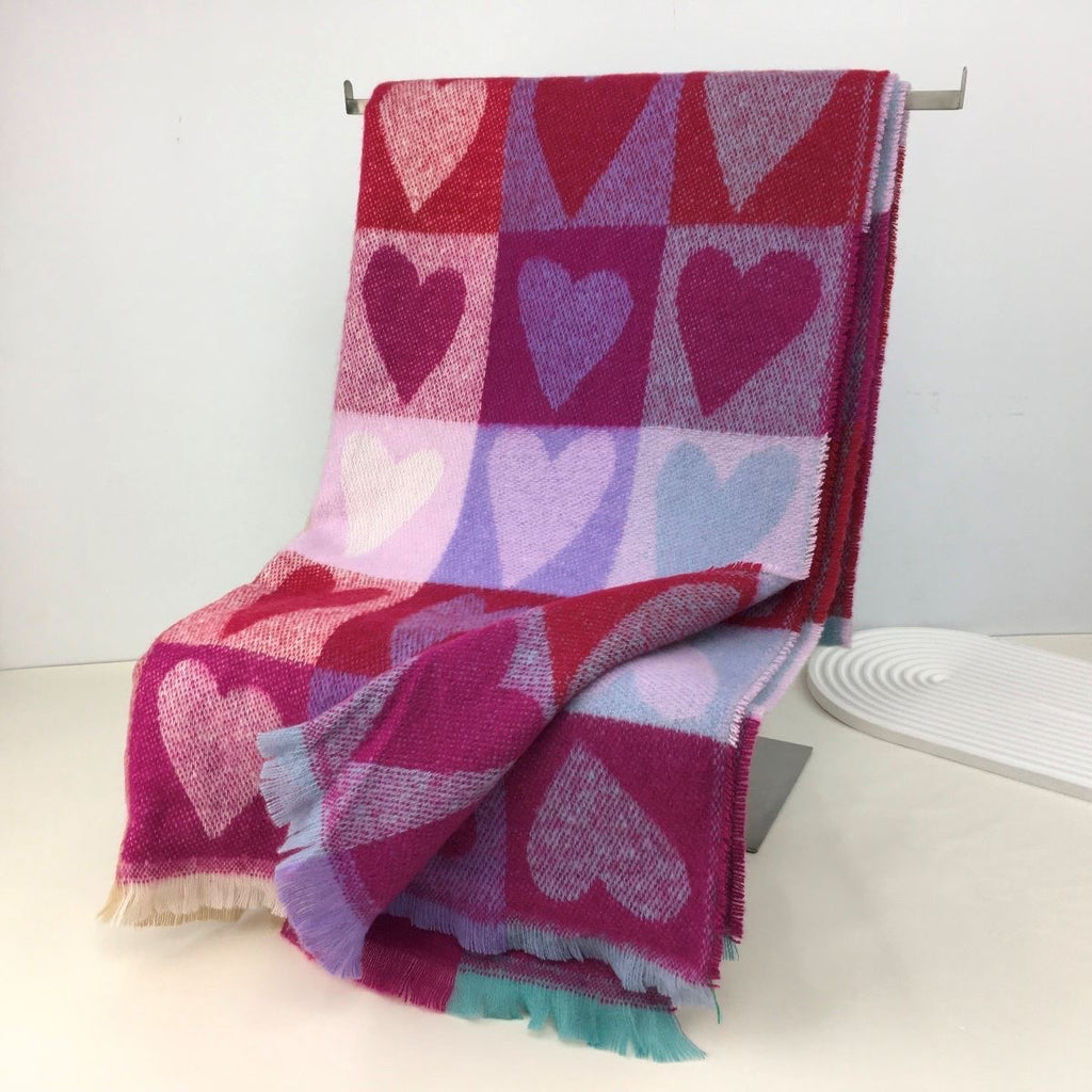 Large Soft Winter Heart Scarf
