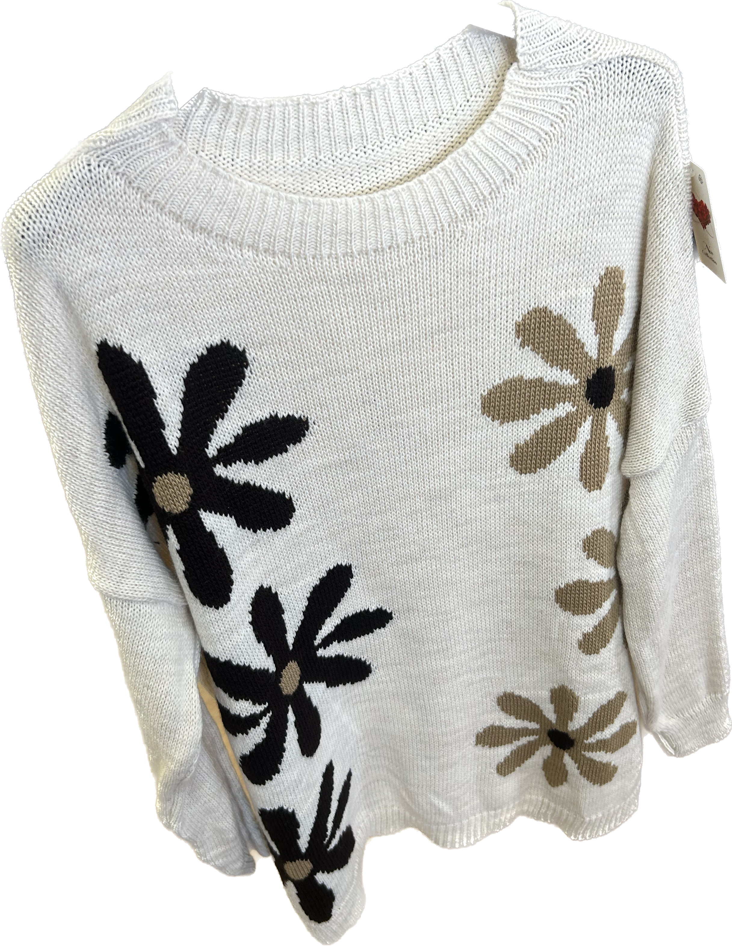 Plus Size Flower Knit Relaxed Fit Jumper (14-22)