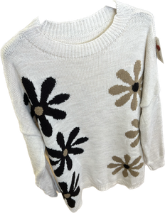 Plus Size Flower Knit Relaxed Fit Jumper (14-22)