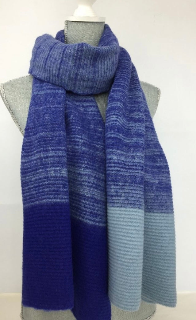 Soft Knitted Ombré Winter Scarf