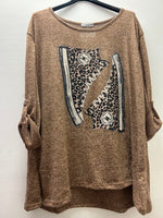 Diamante Animal Print Sneaker Style Sweatshirt (14-22)