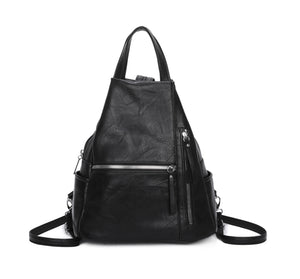 Stylish Ladies Multi Zip Detail Smart Casual Rucksack