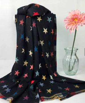 Star Print Reversible Winter Scarf